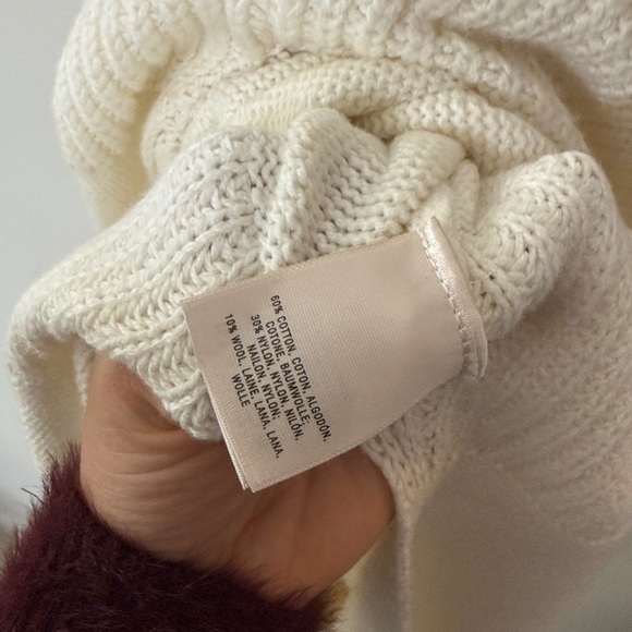 ANTHROPOLOGIE Moth Cream Knit turtleneck long dress wool blend - Picture 10 of 10